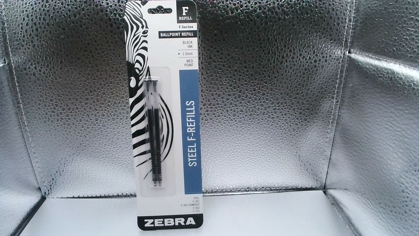 Zebra Steel F Refill 2 Pack Black