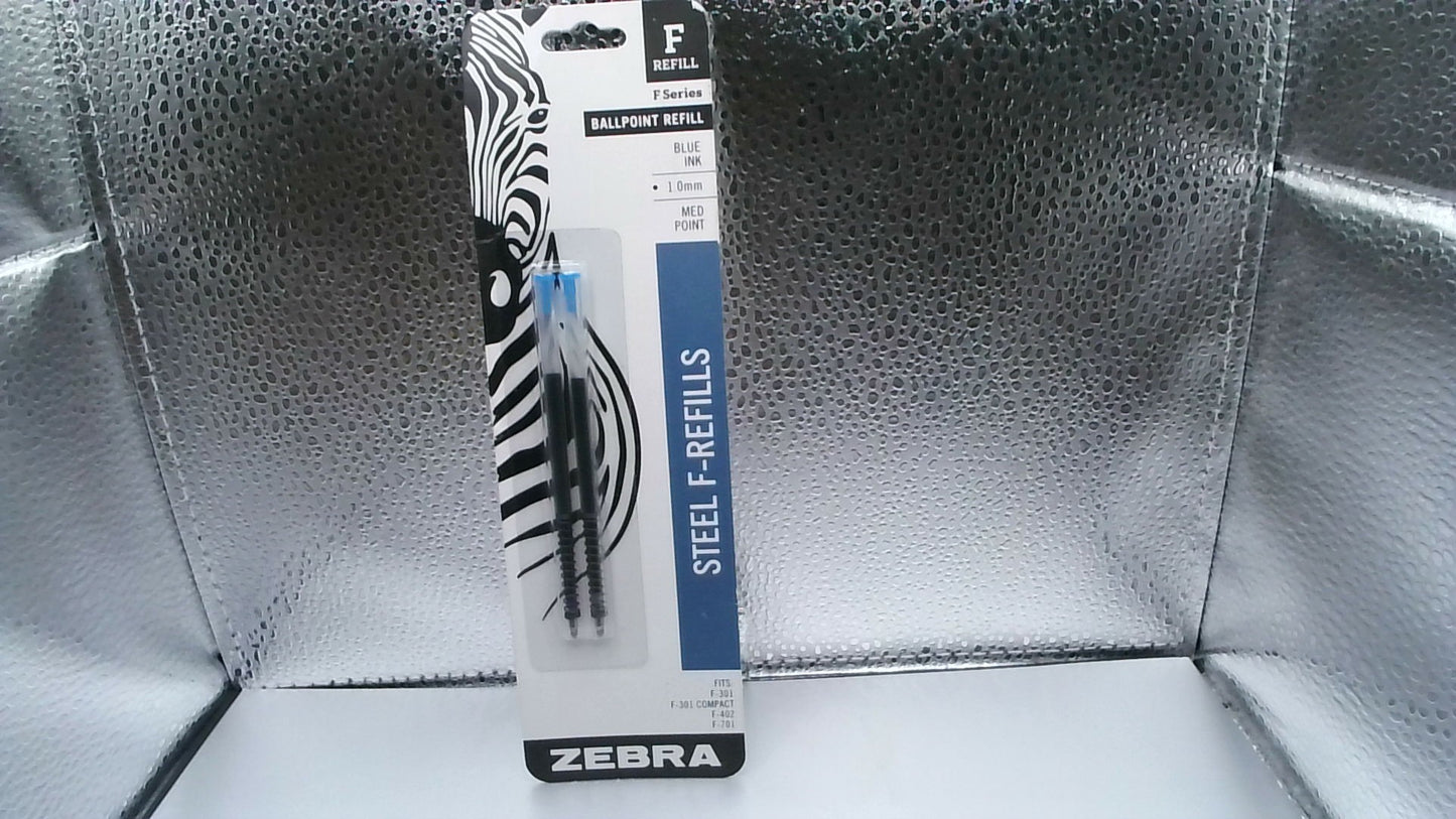 Zebra Steel F Refill 2 Pack Blue