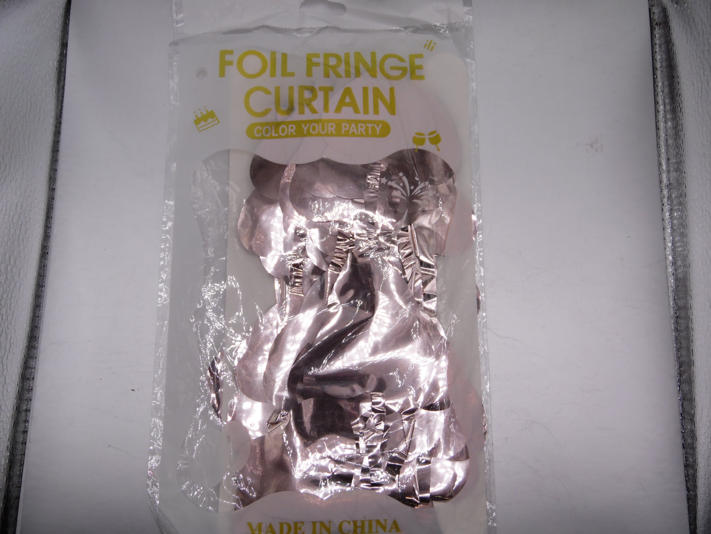 Foil Fringe Curtain - Silver Hearts