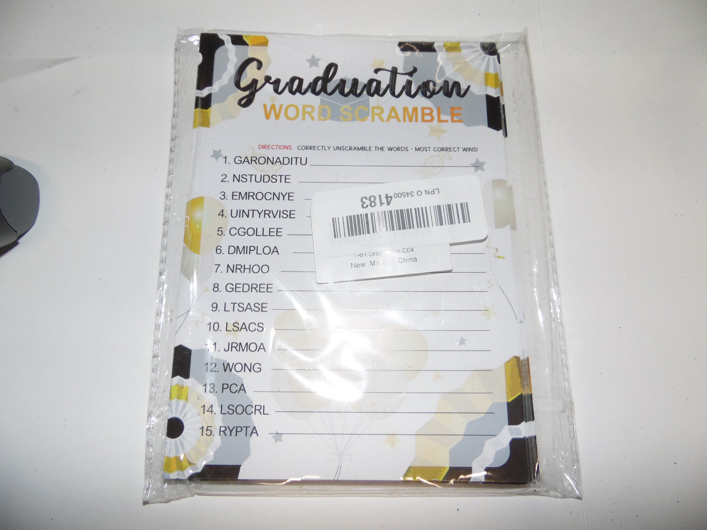 Graduation Word Scramble Party Pack