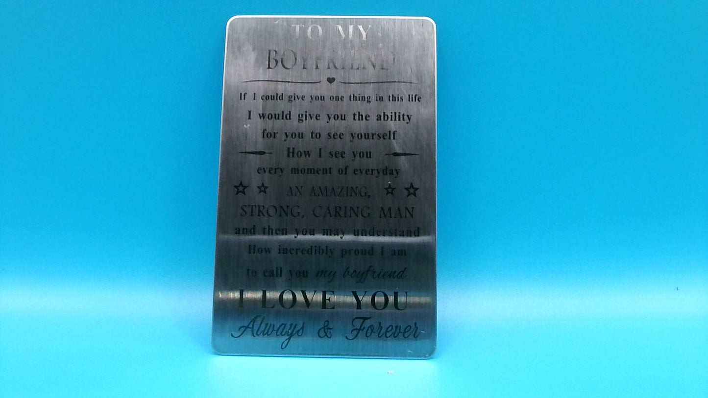 Romantic Wallet Card for Boyfriend - Sweet Love Message Keepsake