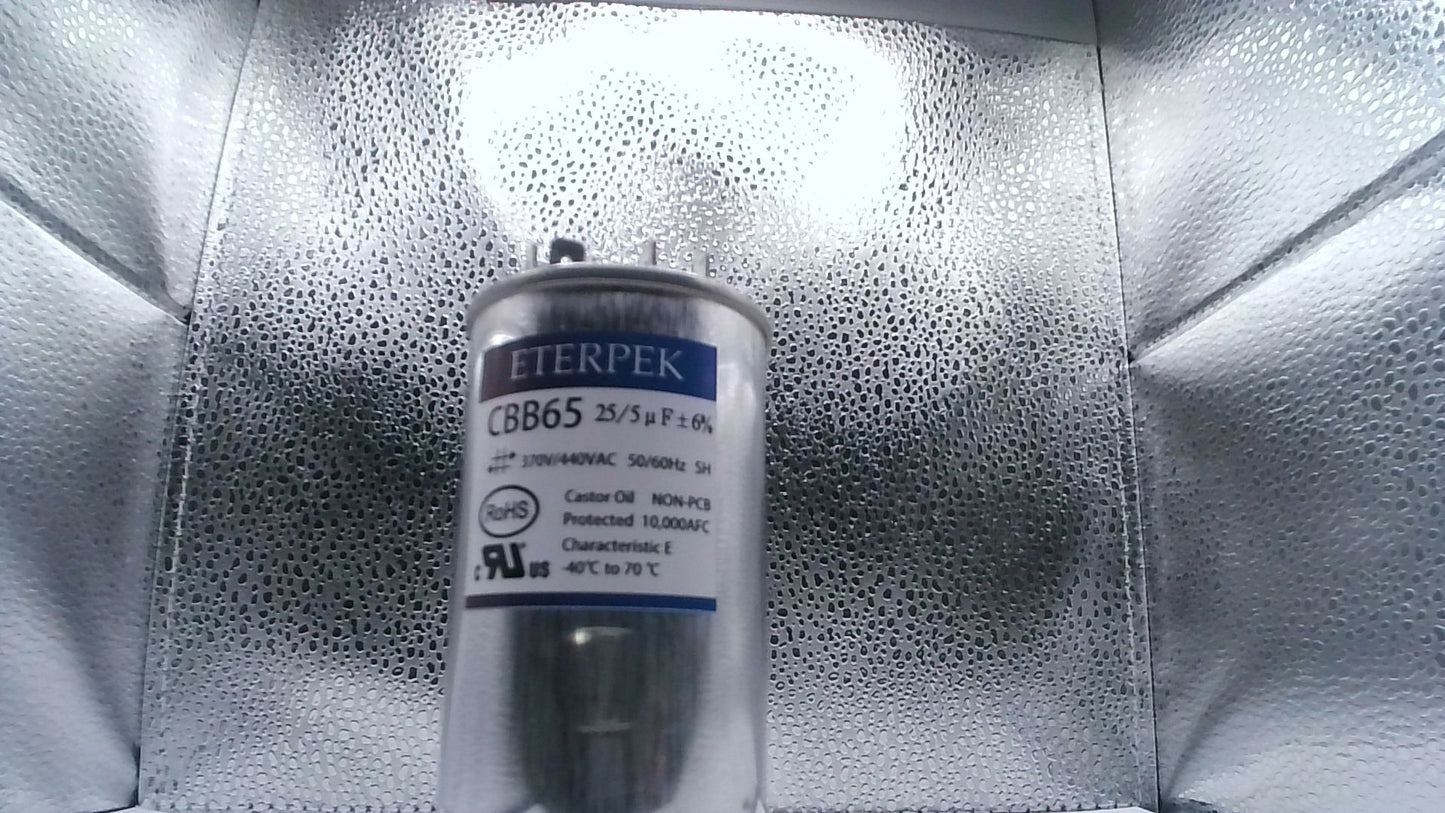ETERPEK Capacitor CBB65 25/5 u F +6% 370v/440vac 50/60hz sh