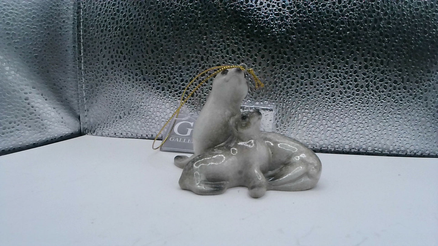Gallerie II Mother and Baby Seal Ornament