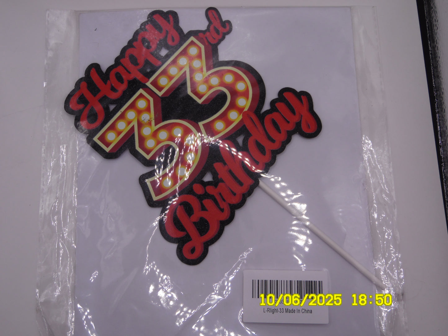 Happy 33rd Birthday Cake Topper