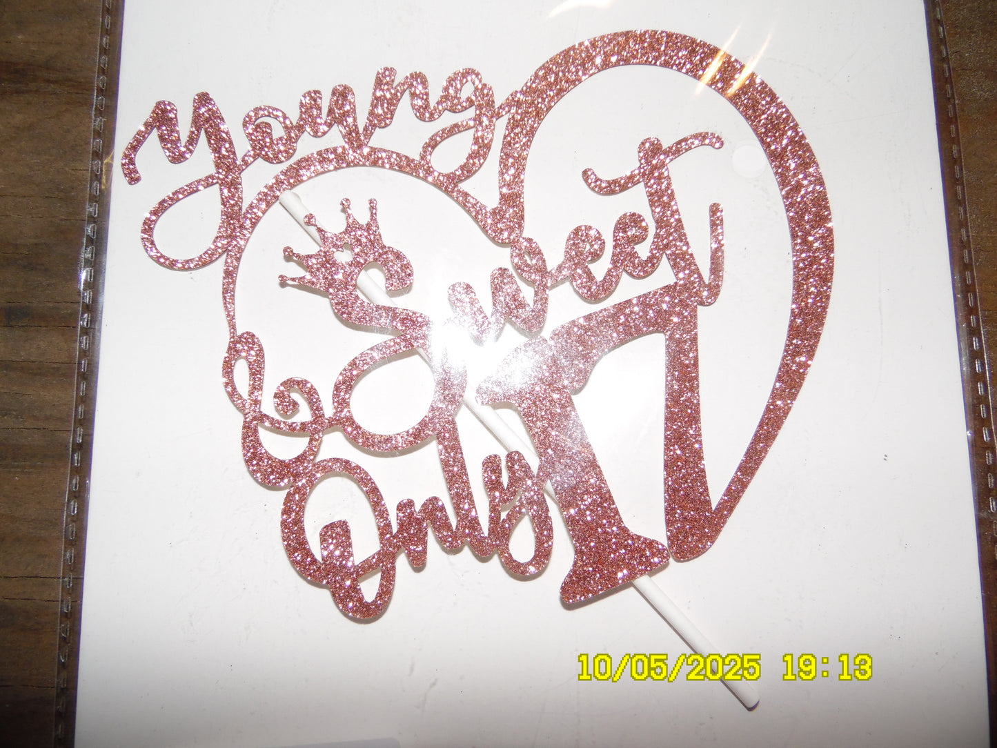 Sparkly 'Young and Sweet Only 17' Cake Topper