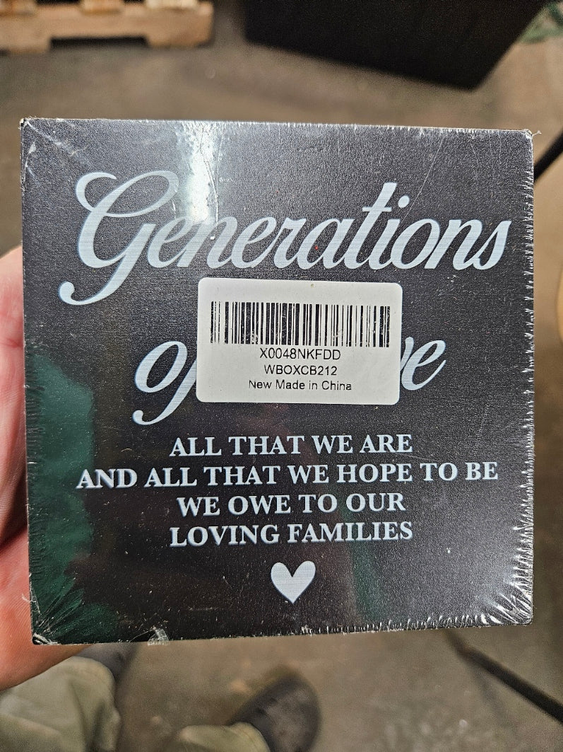 5" x 5" Black Wood Sign – “Generations of We”