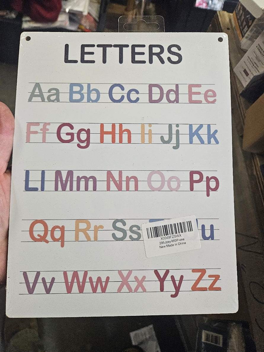 8" x 10¼" Wood Sign – ABC Learning Chart