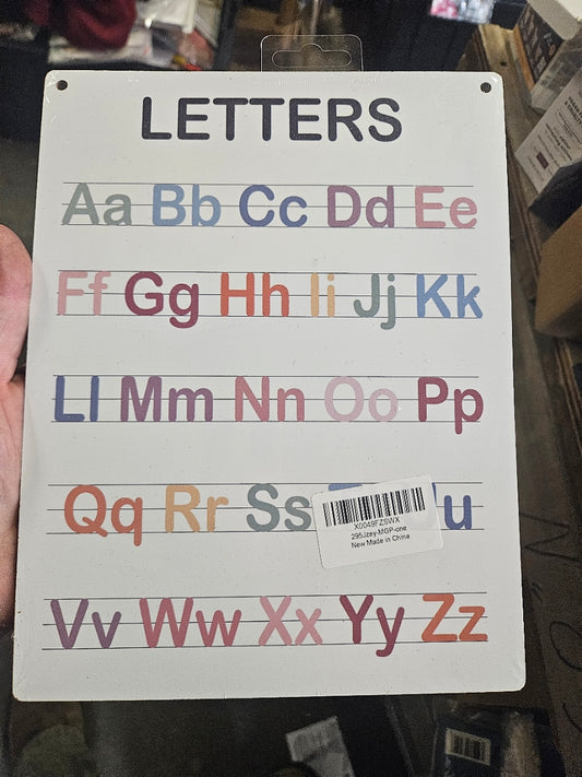 8" x 10¼" Wood Sign – ABC Learning Chart