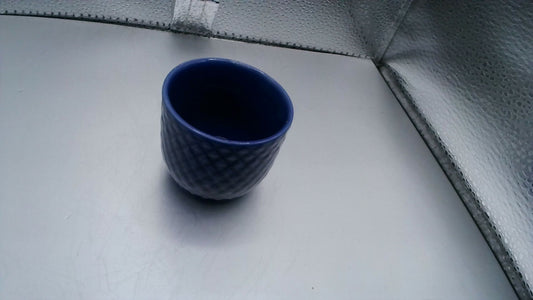 Lyngby Porcelain Rhombe Egg Cup Dark Blue - Handmade Porcelain