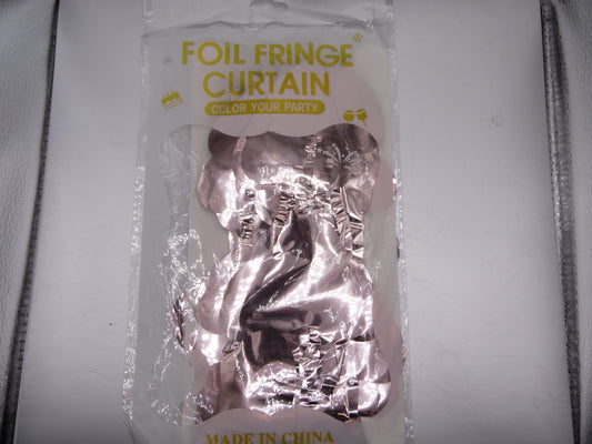 Foil Fringe Curtain - Silver Hearts