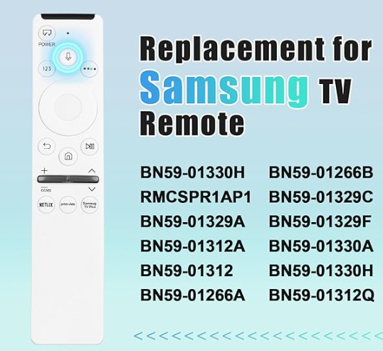 Voice Remote for Samsung Smart TV Remote Control Replacement, Universal for Samsung Remote Control (BN59-01330H / RMCSPR1AP1) for Frame Crystal UHD QLED QLED QN Smart TVs