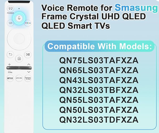 Voice Remote for Samsung Smart TV Remote Control Replacement, Universal for Samsung Remote Control (BN59-01330H / RMCSPR1AP1) for Frame Crystal UHD QLED QLED QN Smart TVs