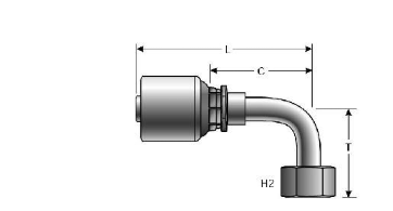Mega Crimp G25179-0604 - 6G-4FJX90S Hydraulic Fitting