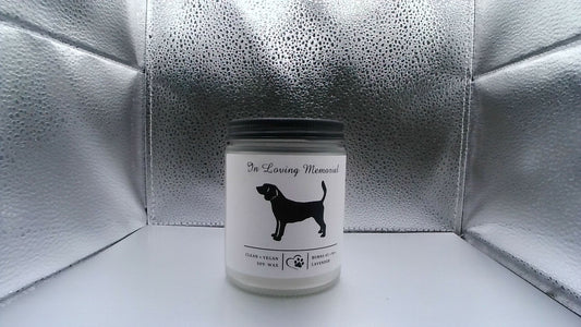 Scented Memorial Candle – 100% Natural Soy (7oz, Designed with Love in Austin, TX) 5"x4"x4" box