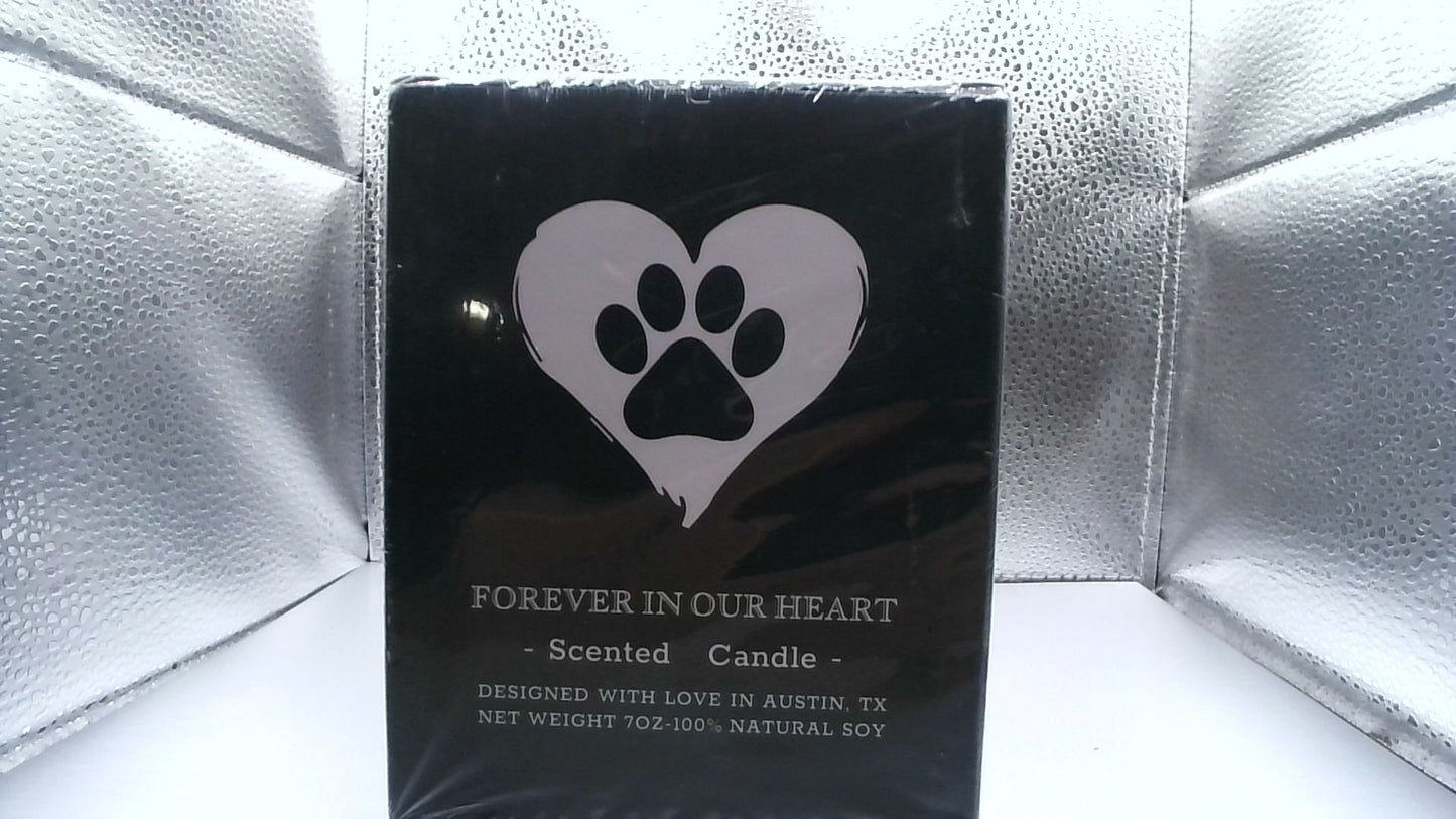 Scented Memorial Candle – 100% Natural Soy (7oz, Designed with Love in Austin, TX) 5"x4"x4" box