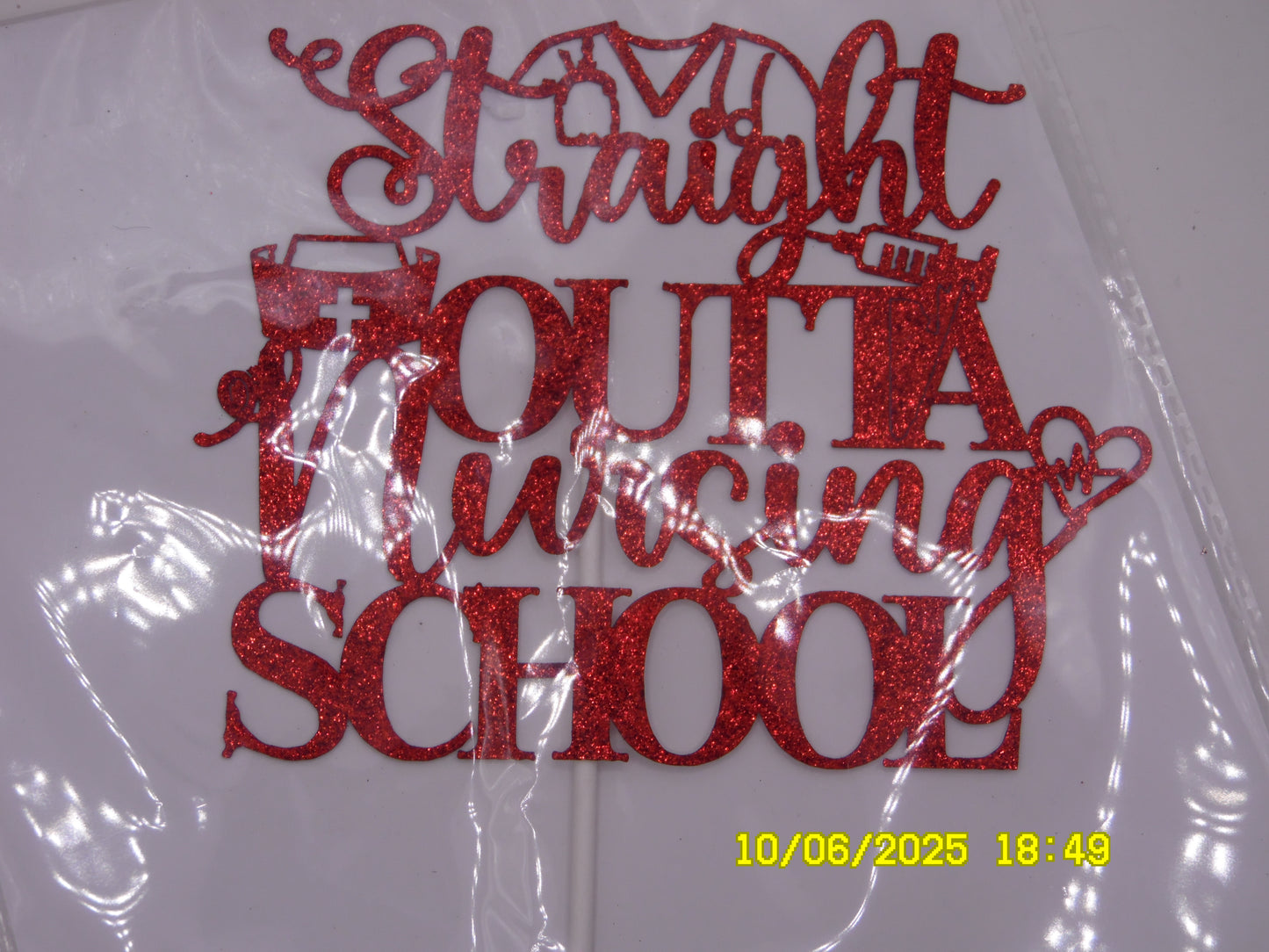 Straight Out of Nursing School Cake Topper