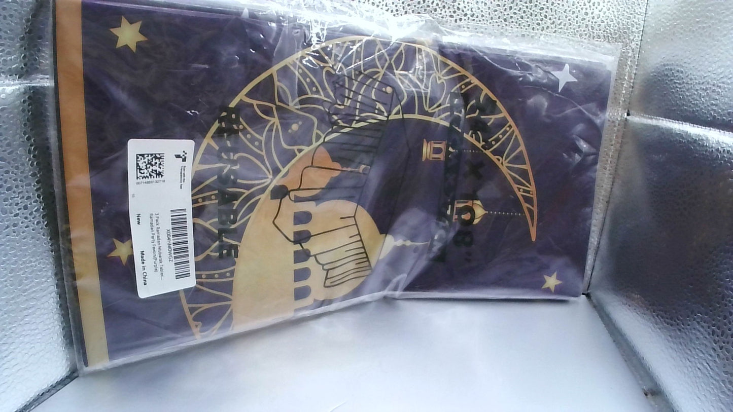 Ramadan Mubarak Tablecloths 3 Pack - 54" x 108" Purple