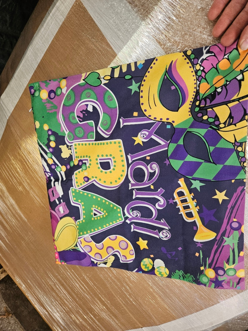 Colorful Mardi Gras Pillowcase - No Stuffing